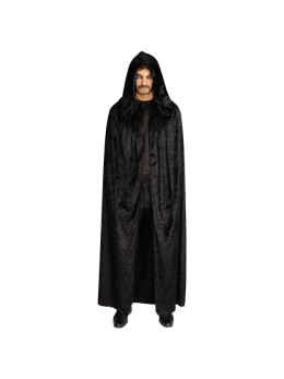 Cape capuche velours noir luxe