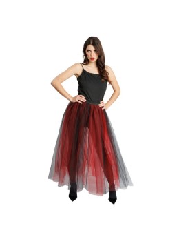 Jupe Longue Tulle Noir et Rouge