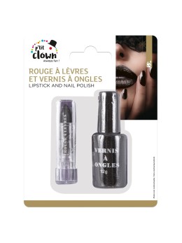 Duo Vernis Ongles et Rouge à Lèvres Noir