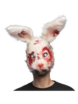 Demi-masque peluche Lapin ensanglanté Halloween