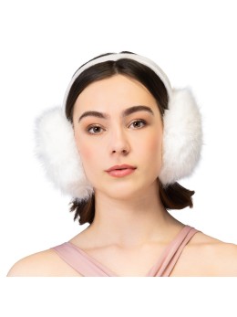 Cache oreilles fourrure blanche